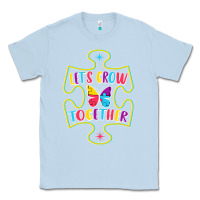 Dusty Blue Let s Grow Together Classic Tee - CowhideDigitalArt
