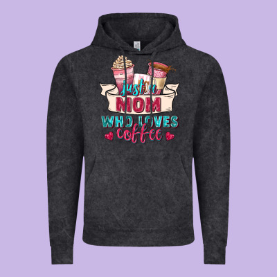 Just A Mom Who Loves Coffee Vintage Hoodie Designed By Zillion Design Studio