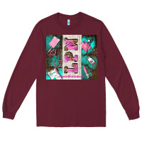 Burgundy lpn licenced practical nurse and element Long Sleeve Tee - AdoDesignShop
