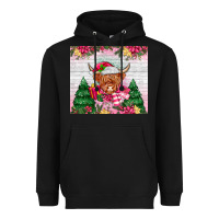 Black pink christmas cow Heavyweight Hoodie - MaliasSmallBusiness