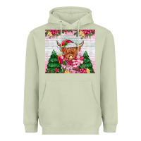 Matcha pink christmas cow Heavyweight Hoodie - MaliasSmallBusiness
