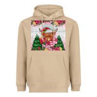 Mushroom pink christmas cow Heavyweight Hoodie - MaliasSmallBusiness