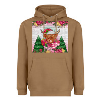 Toasted Coconut pink christmas cow Heavyweight Hoodie - MaliasSmallBusiness