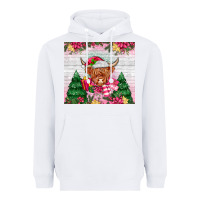 White pink christmas cow Heavyweight Hoodie - MaliasSmallBusiness