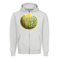 Dove Grey golden barrel cactus Zipper Hoodie - LillyAllenDesigns