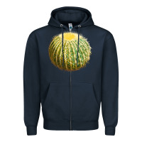 Navy golden barrel cactus Zipper Hoodie - LillyAllenDesigns