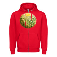 Red golden barrel cactus Zipper Hoodie - LillyAllenDesigns