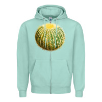 Seafoam golden barrel cactus Zipper Hoodie - LillyAllenDesigns