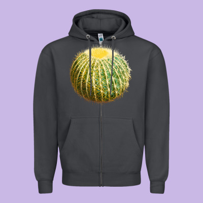 Golden Barrel Cactus Zipper Hoodie Designed By Lillyallendesigns