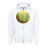 White golden barrel cactus Zipper Hoodie - LillyAllenDesigns