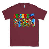 Burgundy ausome autism mom Classic Tee - AdoDesignShop
