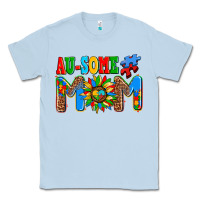 Dusty Blue ausome autism mom Classic Tee - AdoDesignShop
