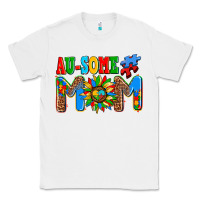White ausome autism mom Classic Tee - AdoDesignShop