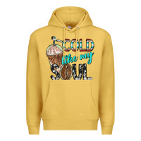 Antique Gold cold like my soul with coffee Premium Hoodie - BarkalooDesign