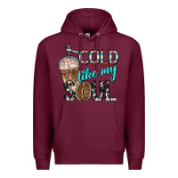 Burgundy cold like my soul with coffee Premium Hoodie - BarkalooDesign