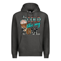 Charcoal Heather cold like my soul with coffee Premium Hoodie - BarkalooDesign