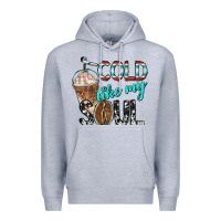 Heather Grey cold like my soul with coffee Premium Hoodie - BarkalooDesign