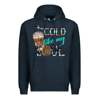 Navy cold like my soul with coffee Premium Hoodie - BarkalooDesign