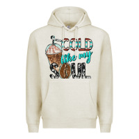 Oatmeal Heather cold like my soul with coffee Premium Hoodie - BarkalooDesign