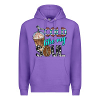 Purple cold like my soul with coffee Premium Hoodie - BarkalooDesign