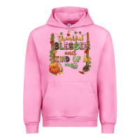 Fuchsia Pink Thankful blessed and kind of a mess Urban Hoodie - NancyCooperArtShop
