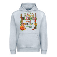Heather Grey Thankful blessed and kind of a mess Urban Hoodie - NancyCooperArtShop