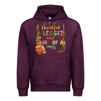 Mauve Wine Thankful blessed and kind of a mess Urban Hoodie - NancyCooperArtShop