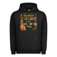 Pigment Black Thankful blessed and kind of a mess Urban Hoodie - NancyCooperArtShop