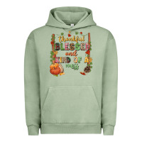 Pigment Oil Green Thankful blessed and kind of a mess Urban Hoodie - NancyCooperArtShop