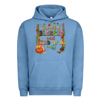 Pigment Pebble Blue Thankful blessed and kind of a mess Urban Hoodie - NancyCooperArtShop
