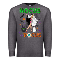 Charcoal Heather hocus pocus with witch Premium Sweatshirt - NancyCooperArtShop
