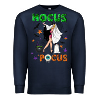 Navy hocus pocus with witch Premium Sweatshirt - NancyCooperArtShop
