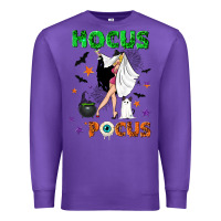 Purple hocus pocus with witch Premium Sweatshirt - NancyCooperArtShop