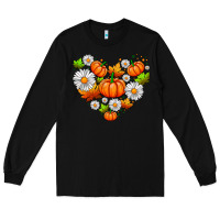 Black pumpkin and daisies Long Sleeve Tee - AdoDesignShop