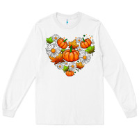 White pumpkin and daisies Long Sleeve Tee - AdoDesignShop