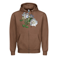 Chestnut white dawn rose Zipper Hoodie - LillyAllenDesigns