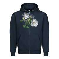 Navy white dawn rose Zipper Hoodie - LillyAllenDesigns