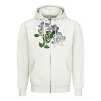 Oatmeal Heather white dawn rose Zipper Hoodie - LillyAllenDesigns