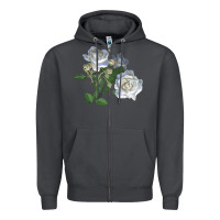 White Dawn Rose Zipper Hoodie | Teevron