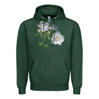Sports Green white dawn rose Zipper Hoodie - LillyAllenDesigns