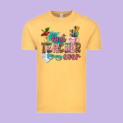 Best Teacher Ever Vintage Tee Designed By Adodesignshop
