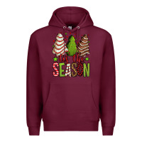 Burgundy tis the season christmas cakes Premium Hoodie - Jasminsmagicworld