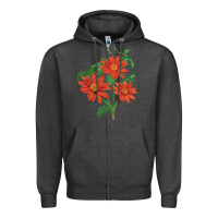 Charcoal Heather tithonia fiesta del sol sunflower Zipper Hoodie - LillyAllenDesigns
