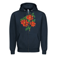 Navy tithonia fiesta del sol sunflower Zipper Hoodie - LillyAllenDesigns