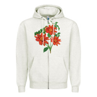 Oatmeal Heather tithonia fiesta del sol sunflower Zipper Hoodie - LillyAllenDesigns