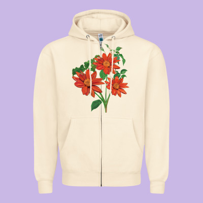 Tithonia Fiesta Del Sol Sunflower Zipper Hoodie Designed By Lillyallendesigns