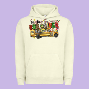 Santas Favorite Bus Driver Urban Hoodie Designed By Texasbilliewilder