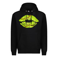 Black softball lips Premium Hoodie - AdoDesignShop