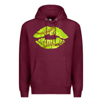 Burgundy softball lips Premium Hoodie - AdoDesignShop