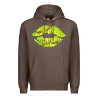 Coffee softball lips Premium Hoodie - AdoDesignShop